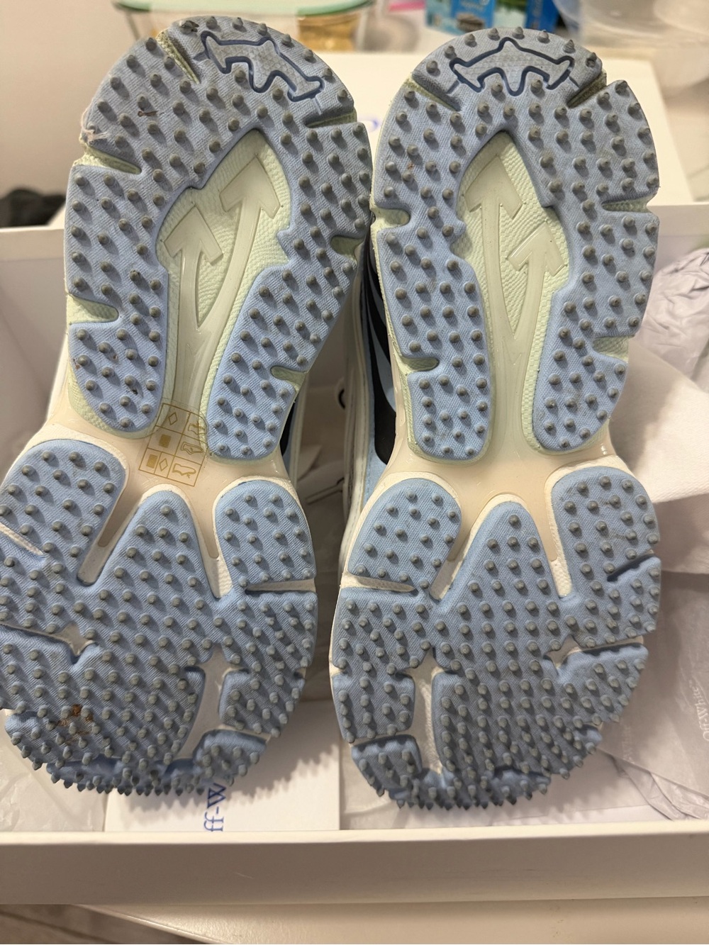 Off-White White, Light Blue & Black Trail-Inspired Sneakers - Picture 6 of 10